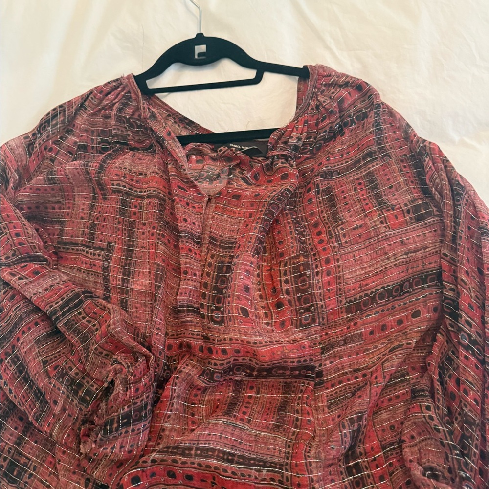 Women's Red Patterned Top